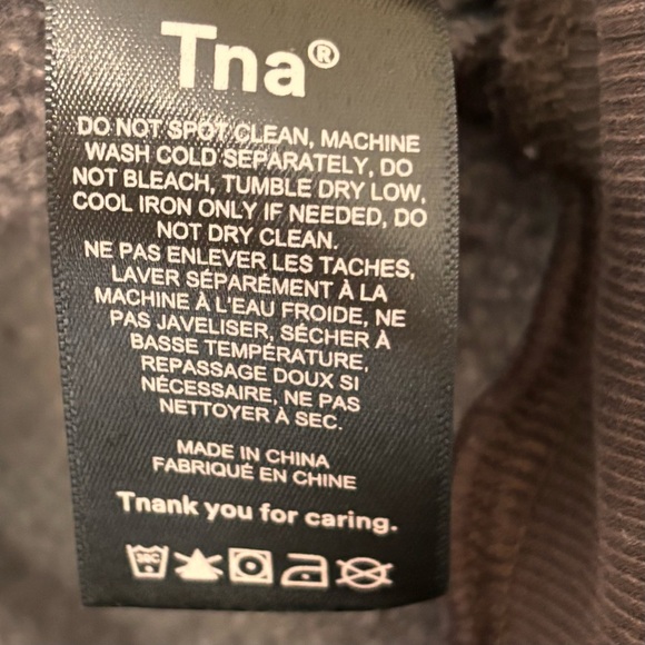 Tna| Aritzia| Cute Cozy Fleece Perfect Brown Cropped Comfy Sweatshirt Sz XXS - Picture 4 of 4